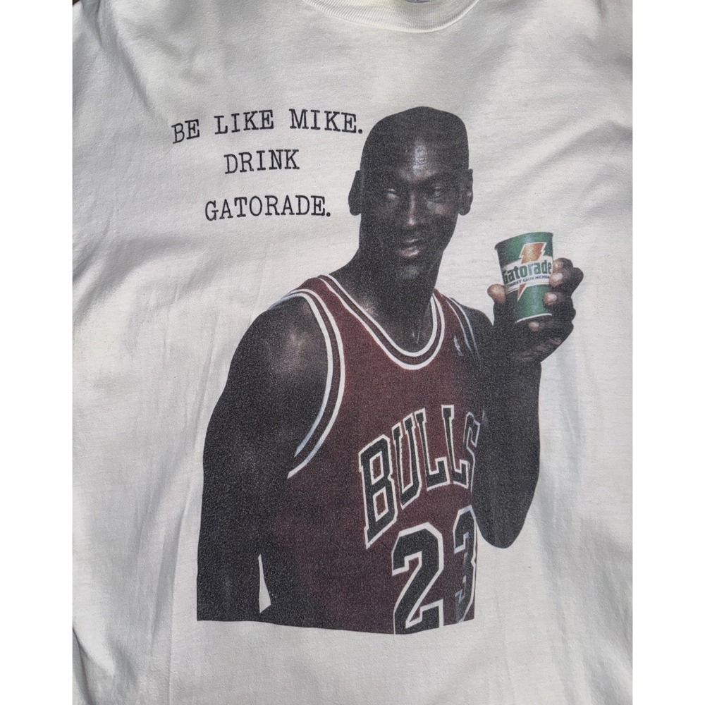 Hanes Beefy-T M. Jordan "Be Like Mike. Drink Gatorade." Promo Tee Size XL VTG 91 - Picture 2 of 5
